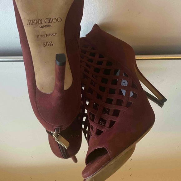 Jimmy Choo Open-Toe Boot Heels - Picture 3 of 6